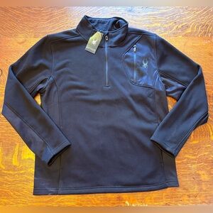 Spyder Black Men’s 1/2 Zip Pullover Size XL New With Tags!